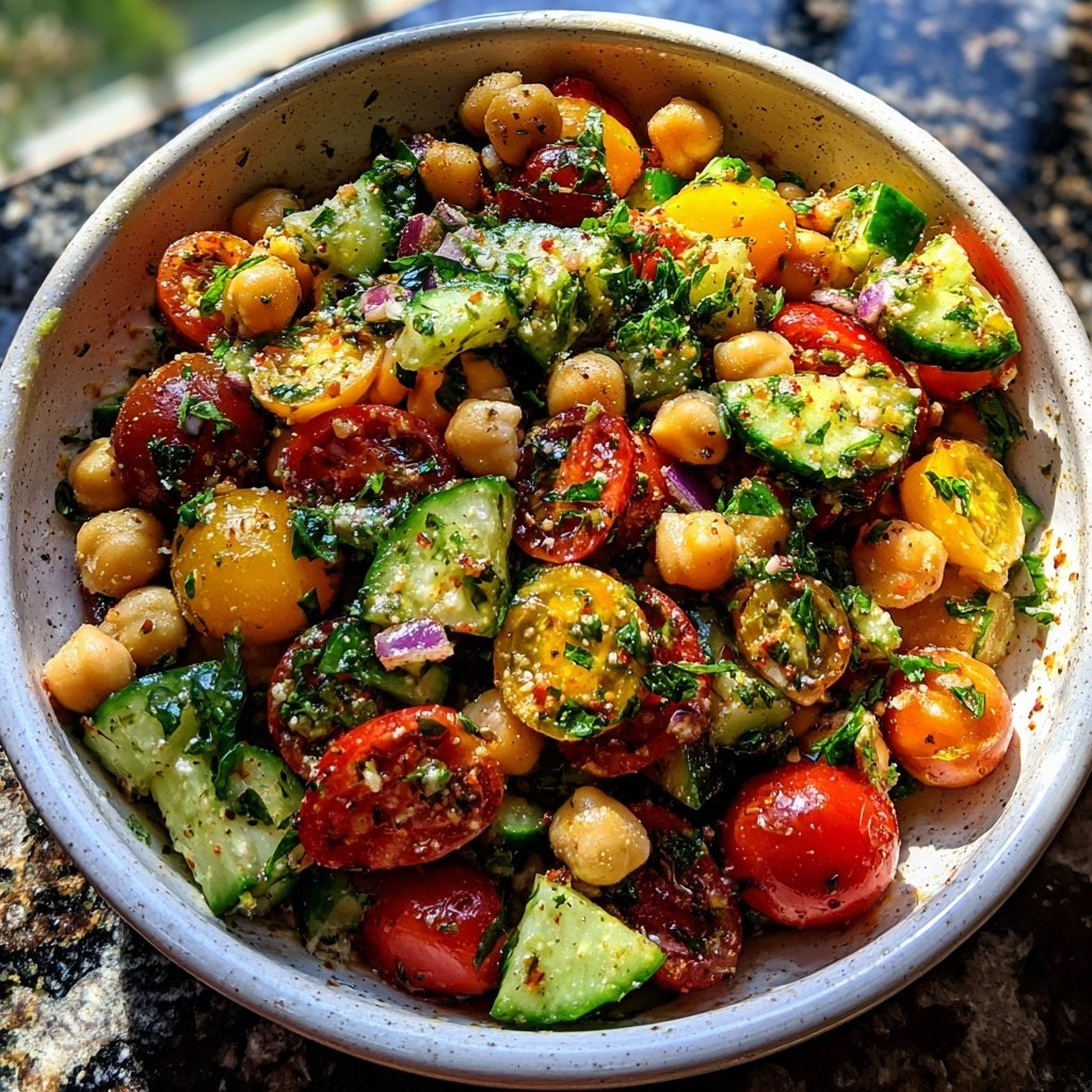 Healthy Mediterranean Chickpea Salad