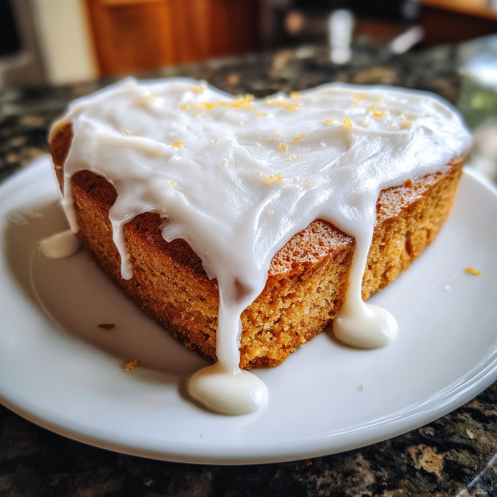 Mini Heart Cake with Lemon Vanilla Frosting