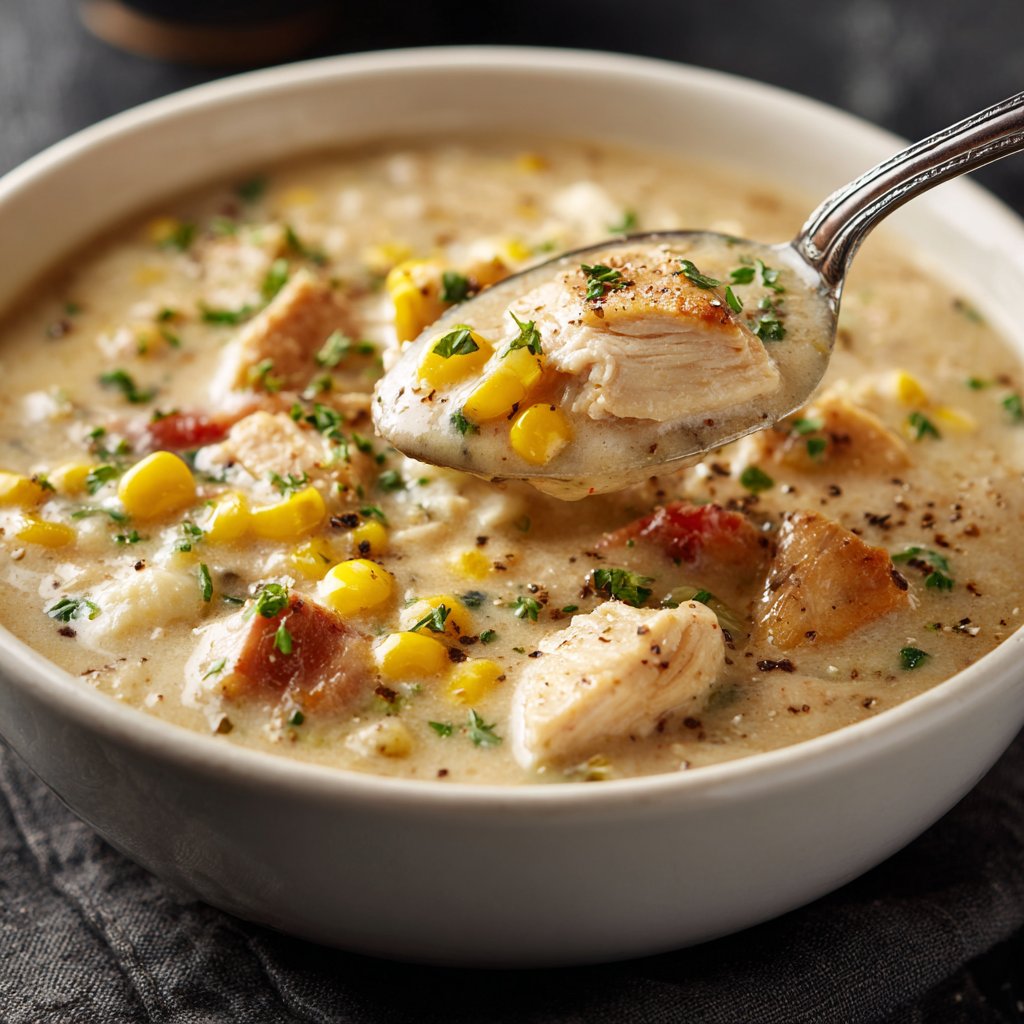 Cozy Crockpot Chicken and Corn Chowder