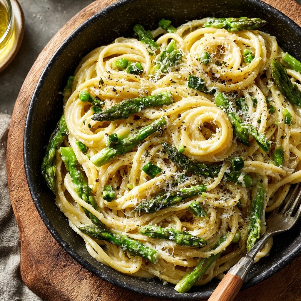 Romantic Asparagus Parmesan Pasta