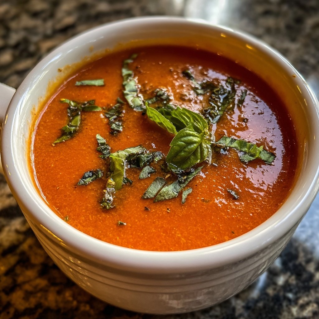 Healthy Crockpot Tomato Basil Soup