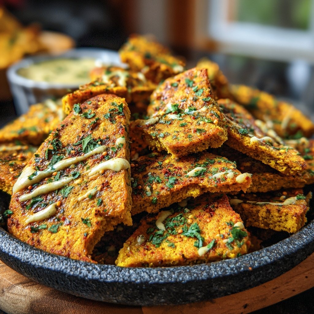 Crispy Chickpea Flatbread Bites