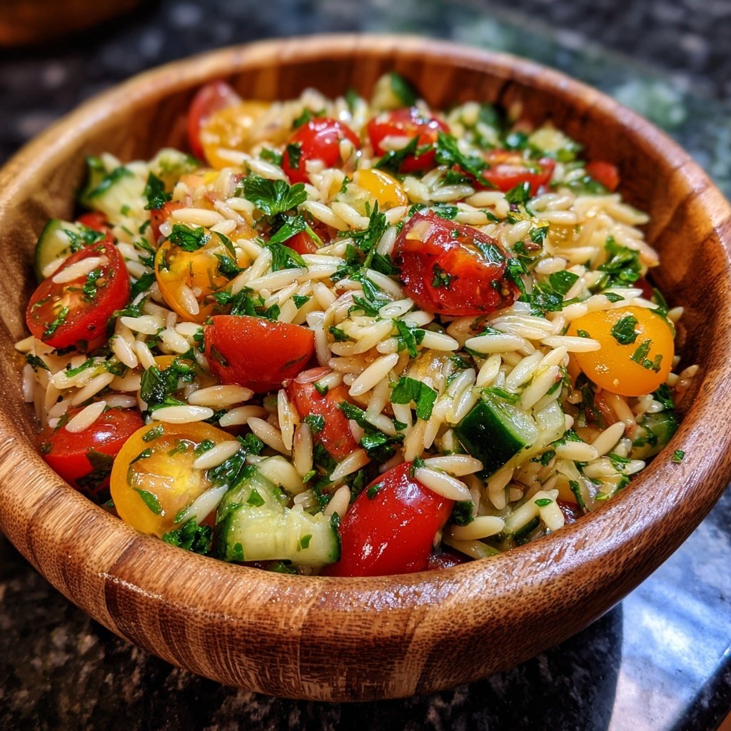 Mediterranean Orzo Salad With Herbs