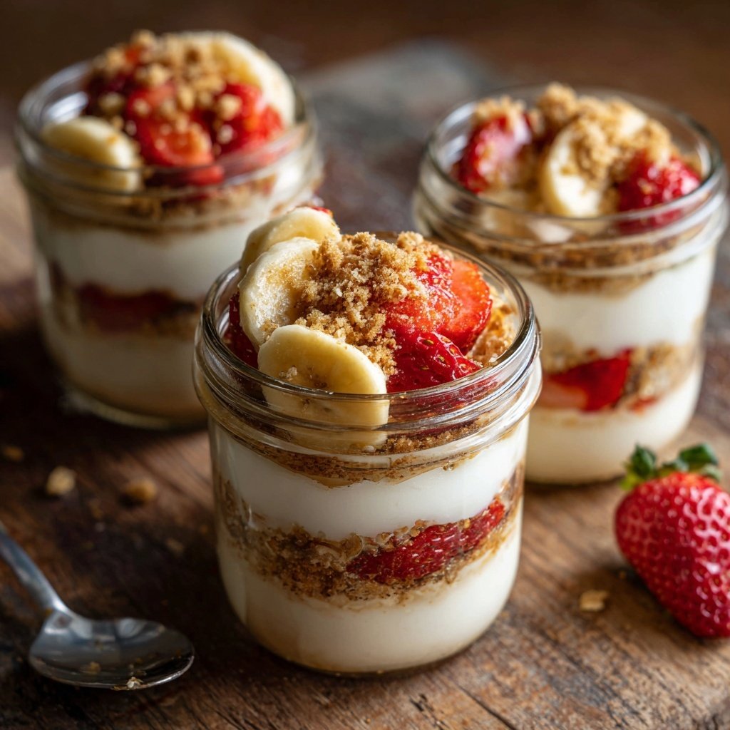 Strawberry Banana Yogurt Breakfast Pots