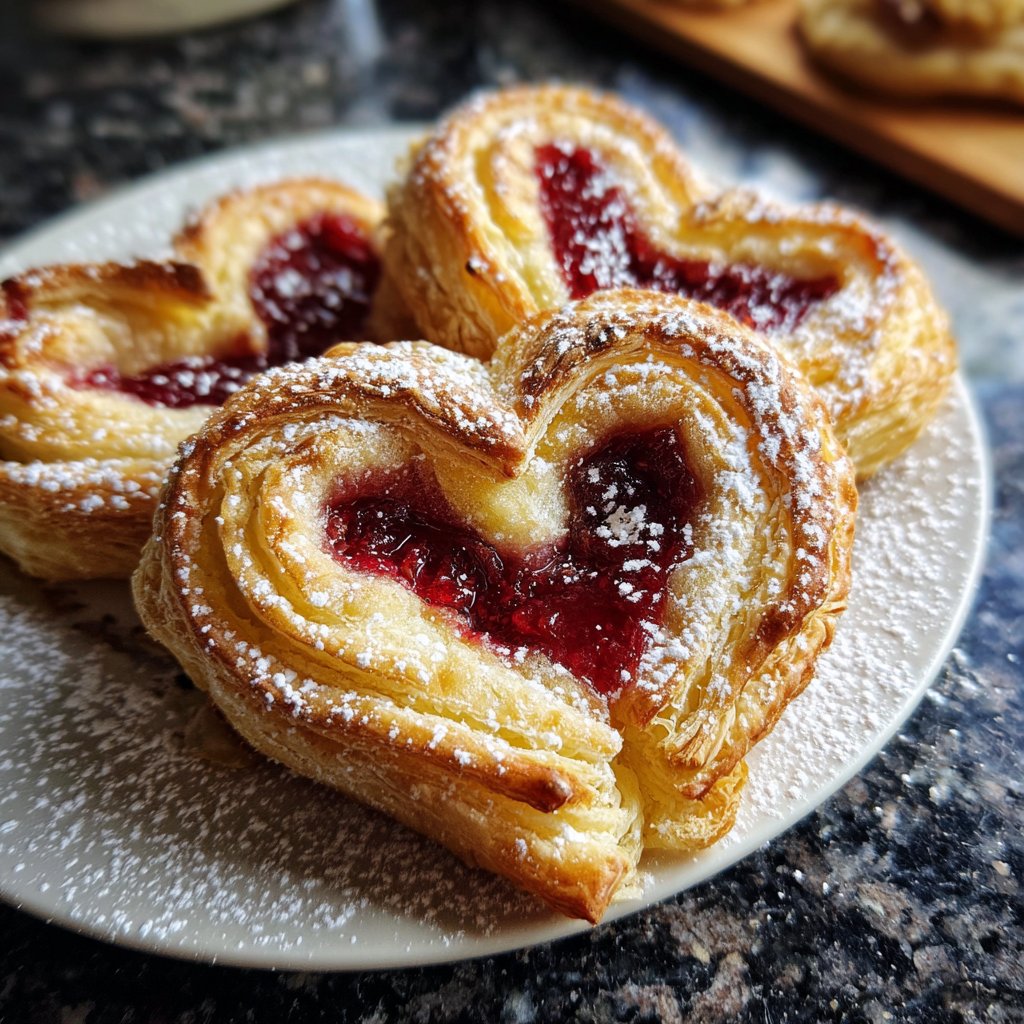 Heart-Shaped Puff Pastry Roses