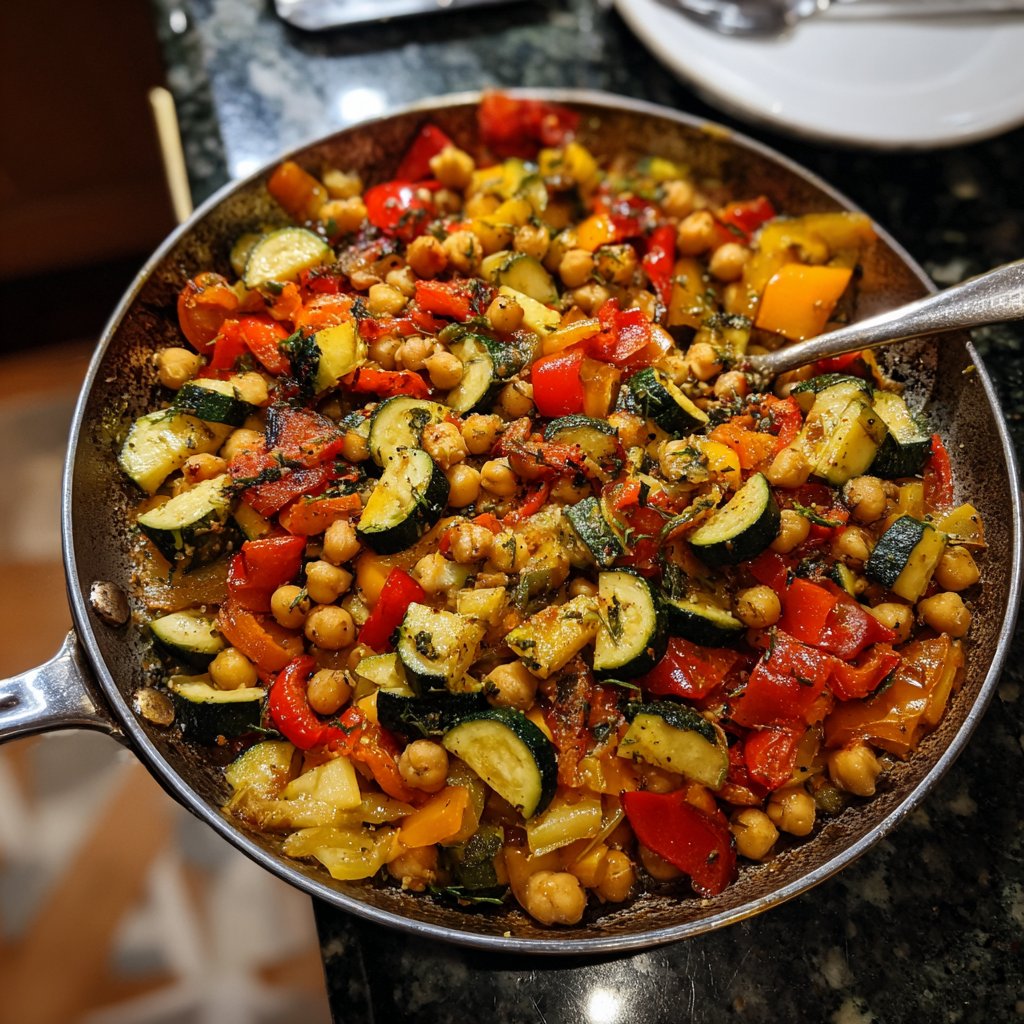 Baked Veggie Chickpea Skillet