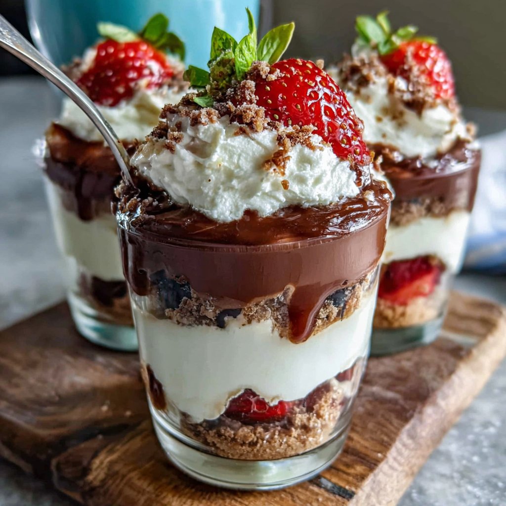 Chocolate Strawberry Trifle Cups