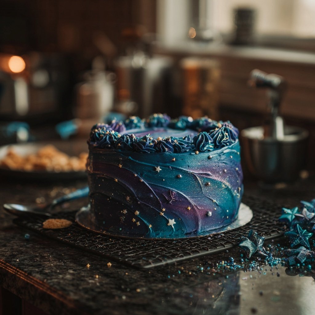 Galaxy Blue Pisces Cake