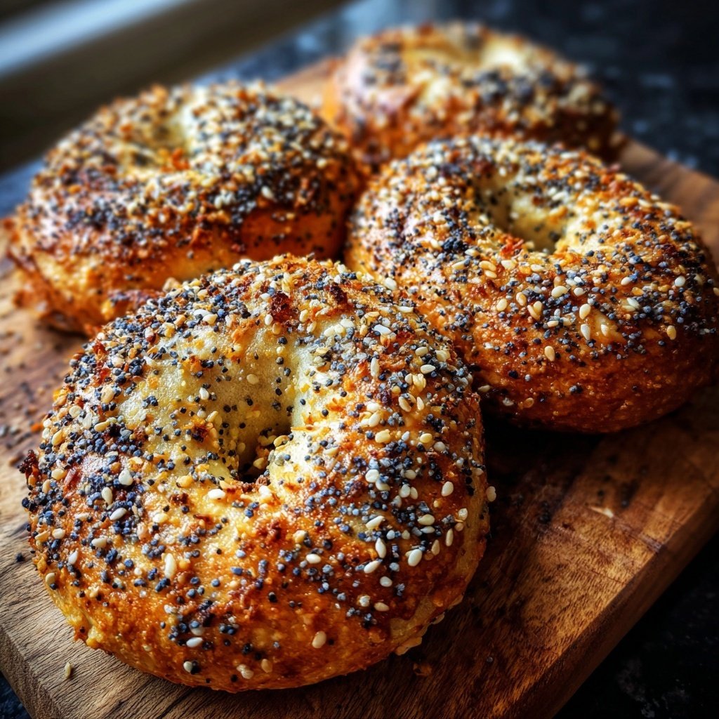Protein Bagels With Everything Spice