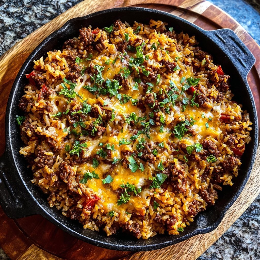 Baked Ground Beef And Rice Skillet