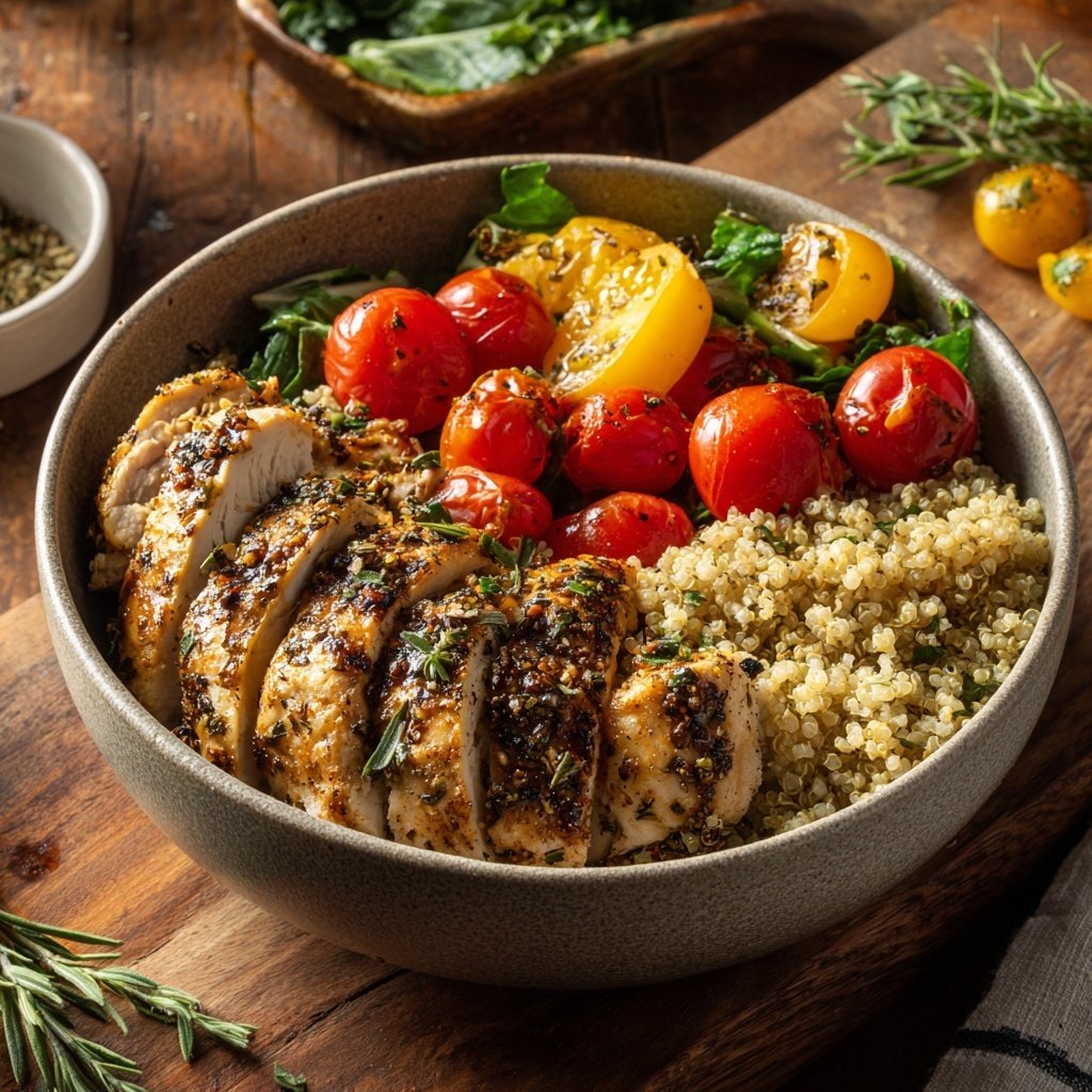 Easy Healthy Mediterranean Chicken Bowl
