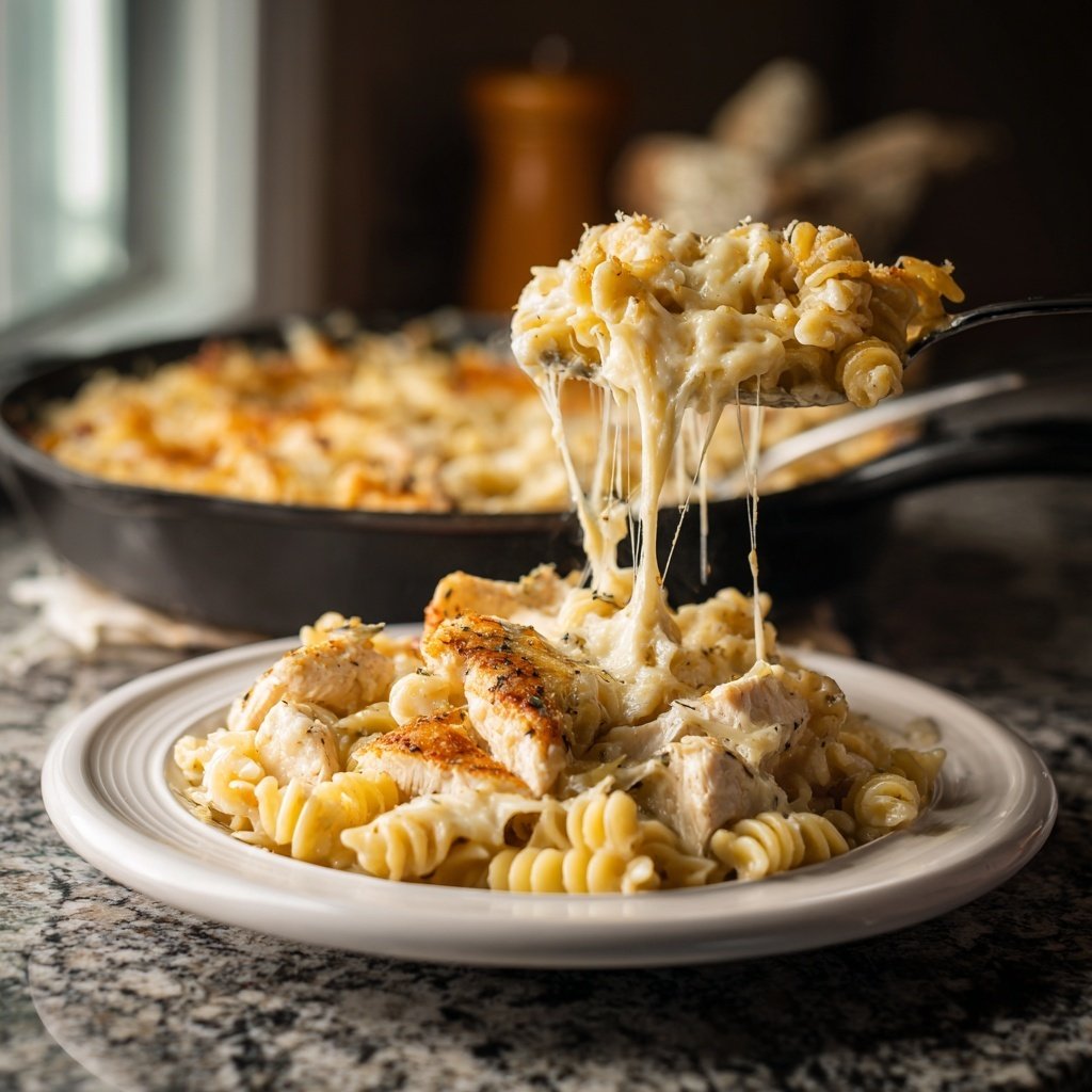 Creamy Garlic Chicken Pasta Bake